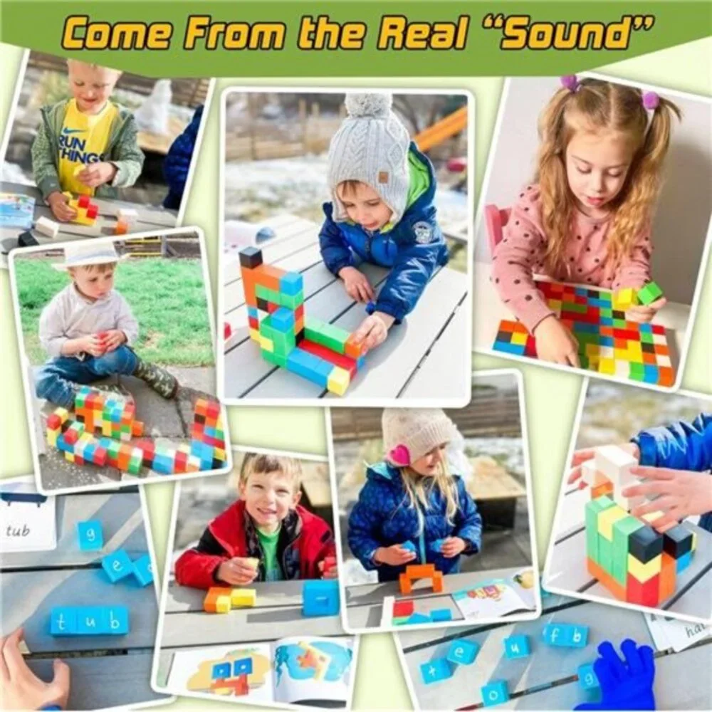 48PCS Magnetic Blocks for‎ Toddlers Toys, Large Magnetic Cube Toys for Sensory
